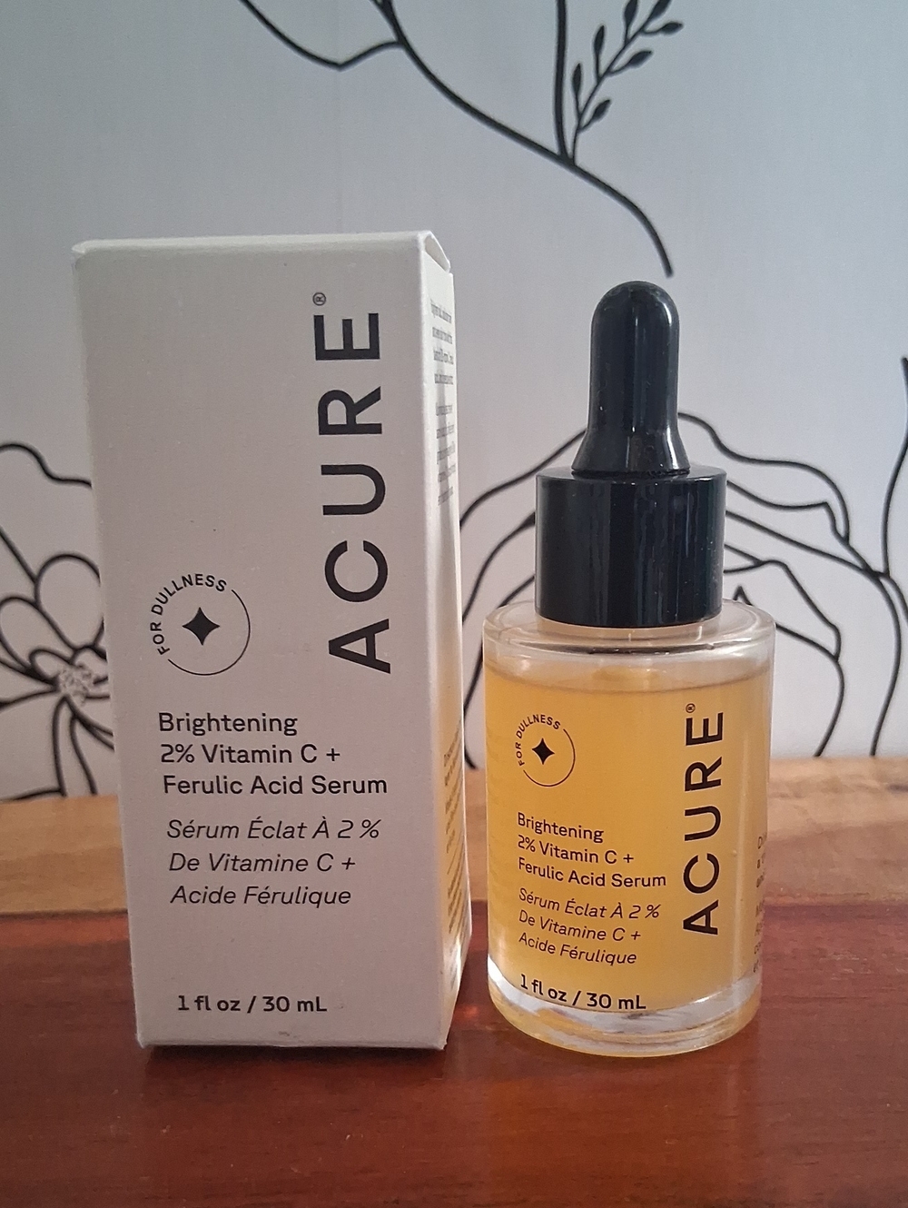 Acure Brightening 2% Vitamin C + Ferulic Acid Serum - Yellow 1 Fl oz 30ml